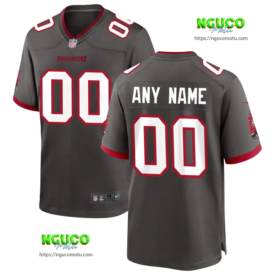  tampa bay buccaneers pewter alternate custom game jersey